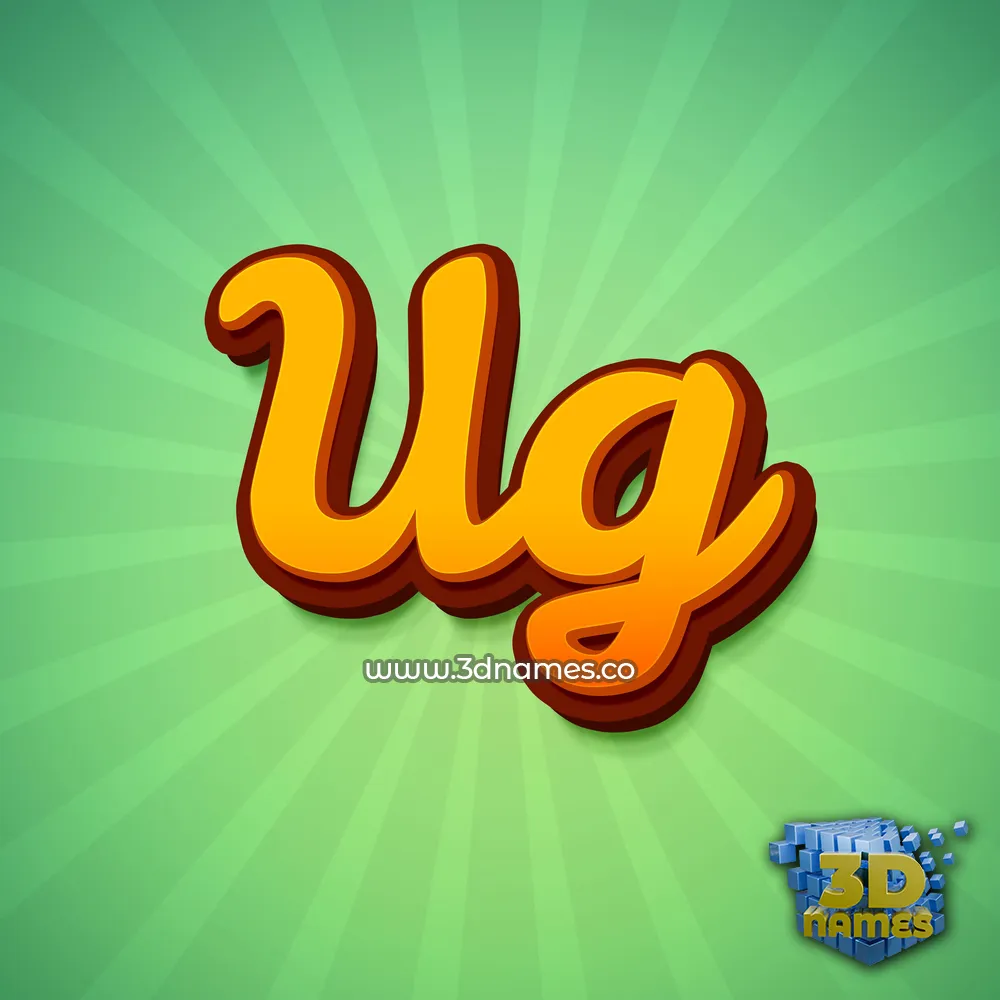 ug in Green Rays style - 3D name wallpaper
