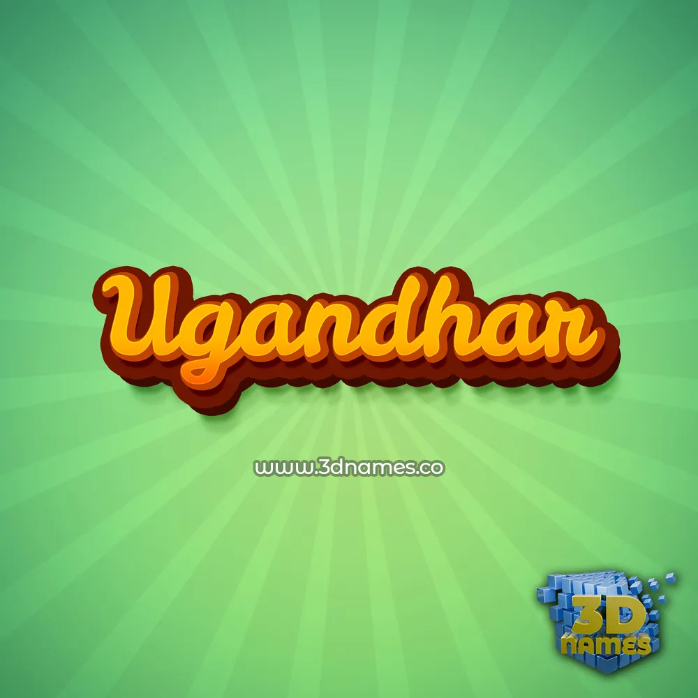 ugandhar in Green Rays style - 3D name wallpaper