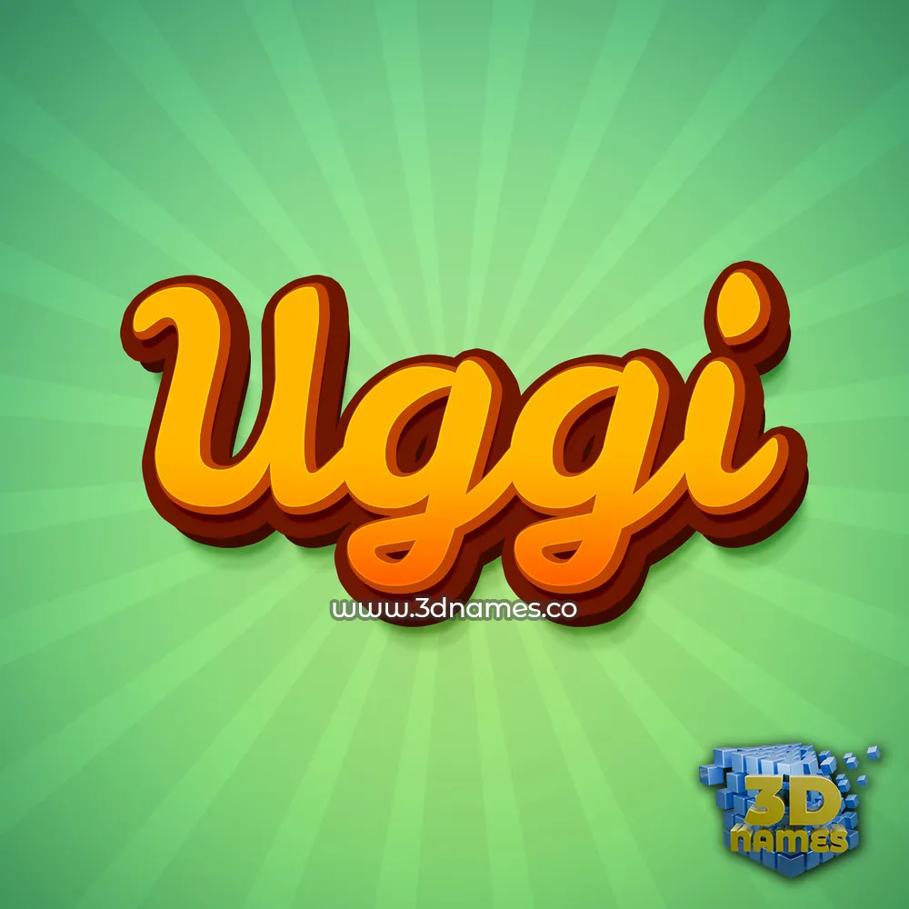 uggi in Green Rays style - 3D name wallpaper