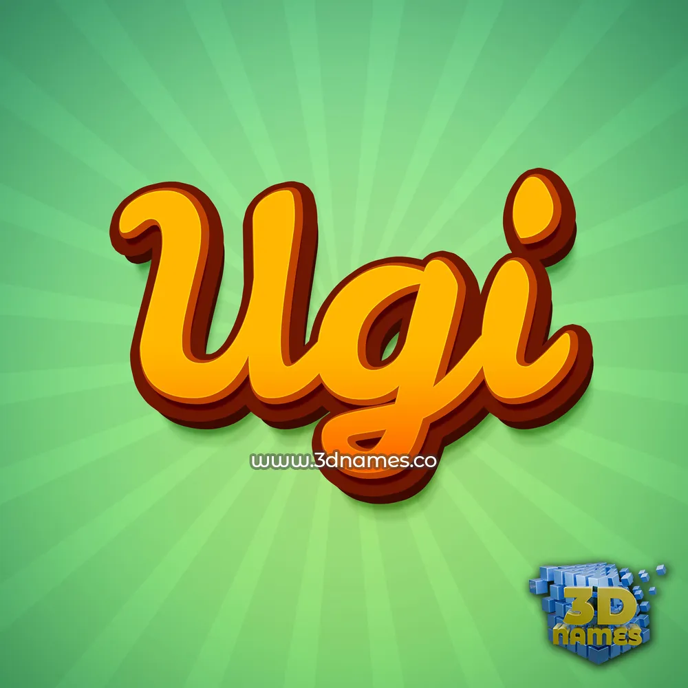 ugi in Green Rays style - 3D name wallpaper