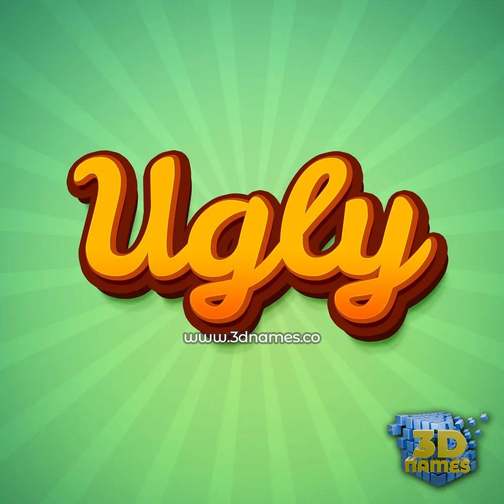 ugly in Green Rays style - 3D name wallpaper