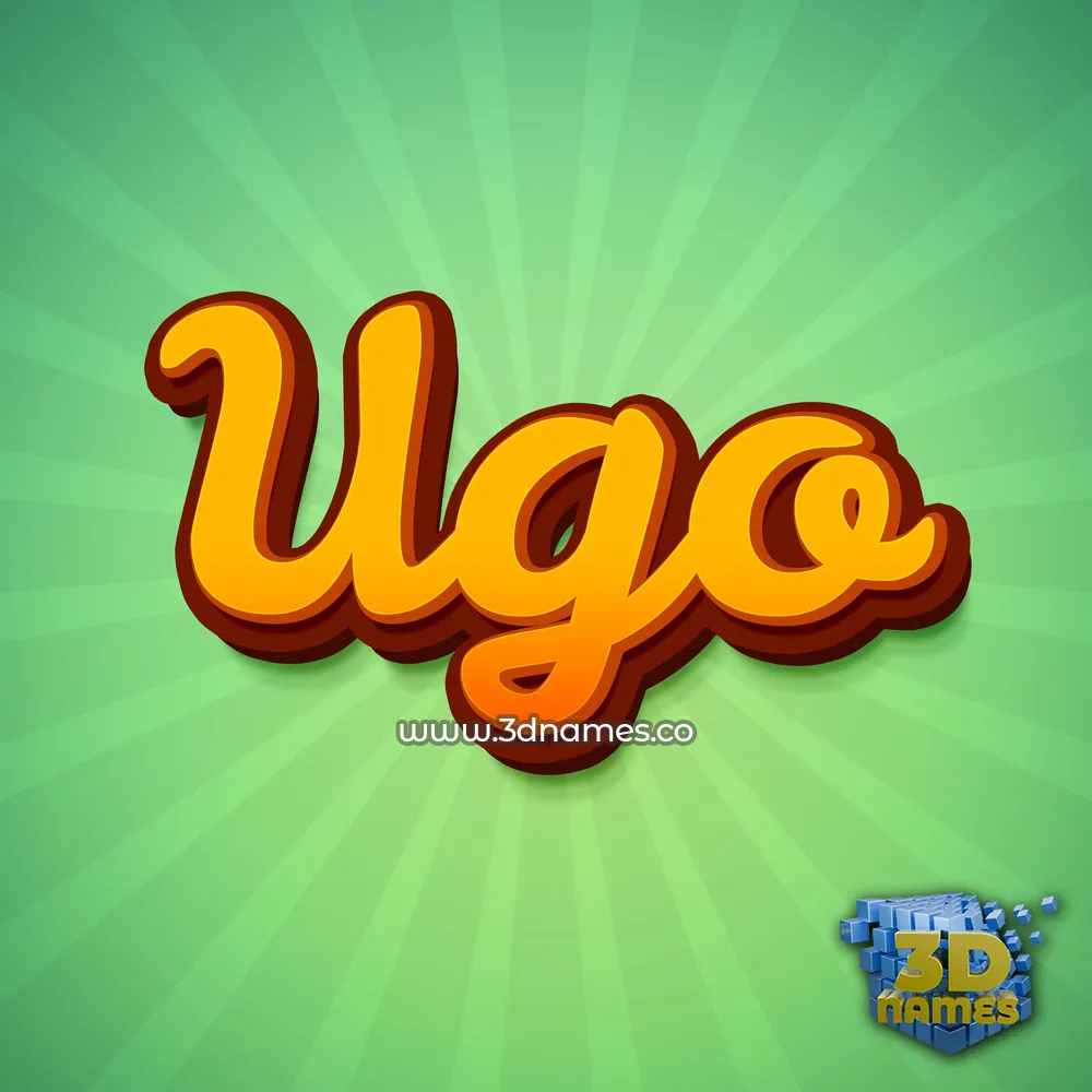 ugo in Green Rays style - 3D name wallpaper