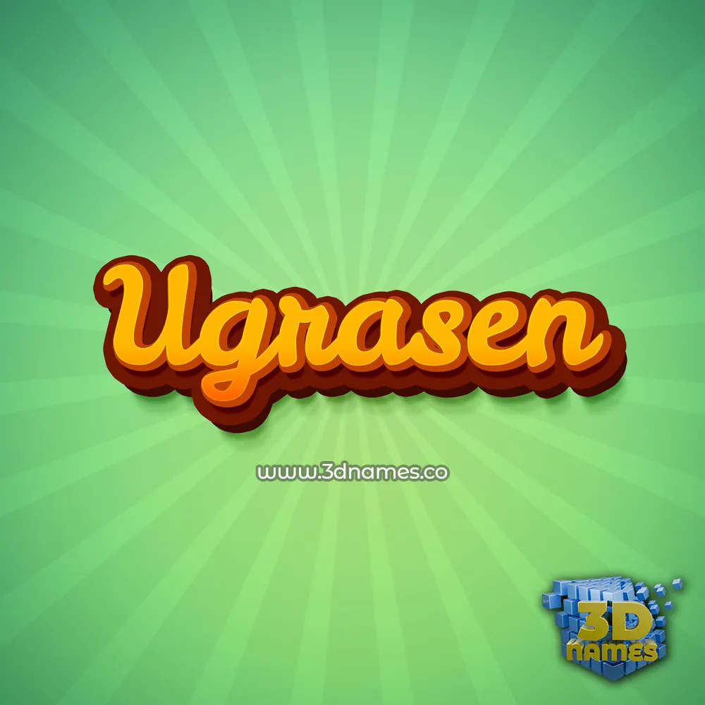 ugrasen in Green Rays style - 3D name wallpaper