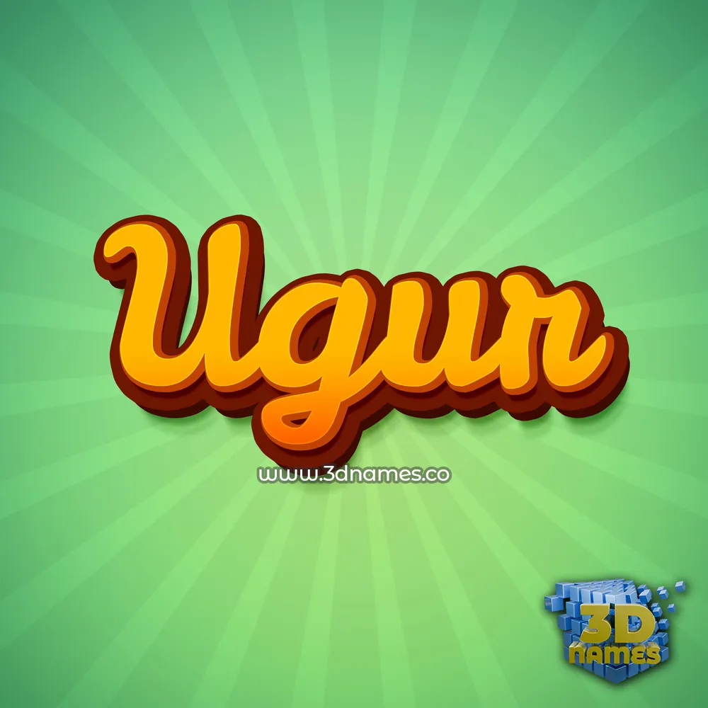 ugur in Green Rays style - 3D name wallpaper