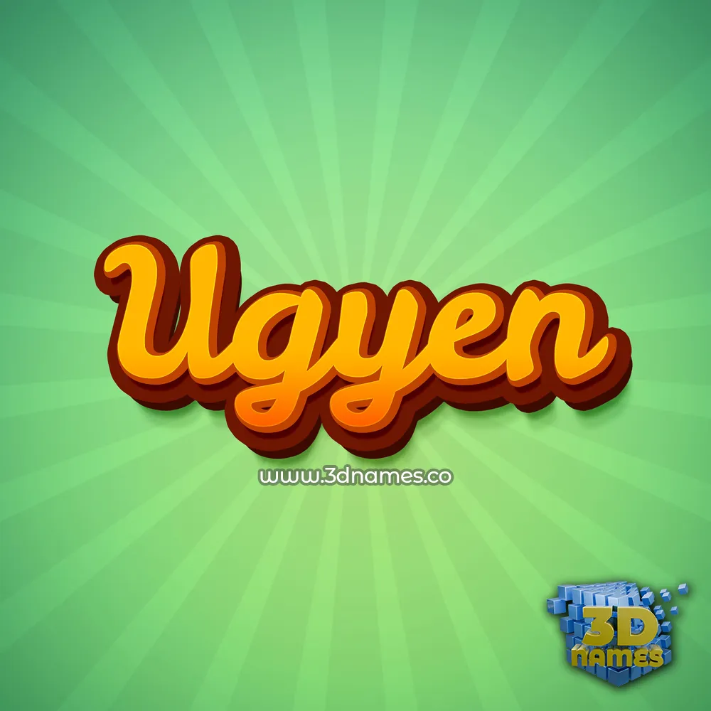 ugyen in Green Rays style - 3D name wallpaper