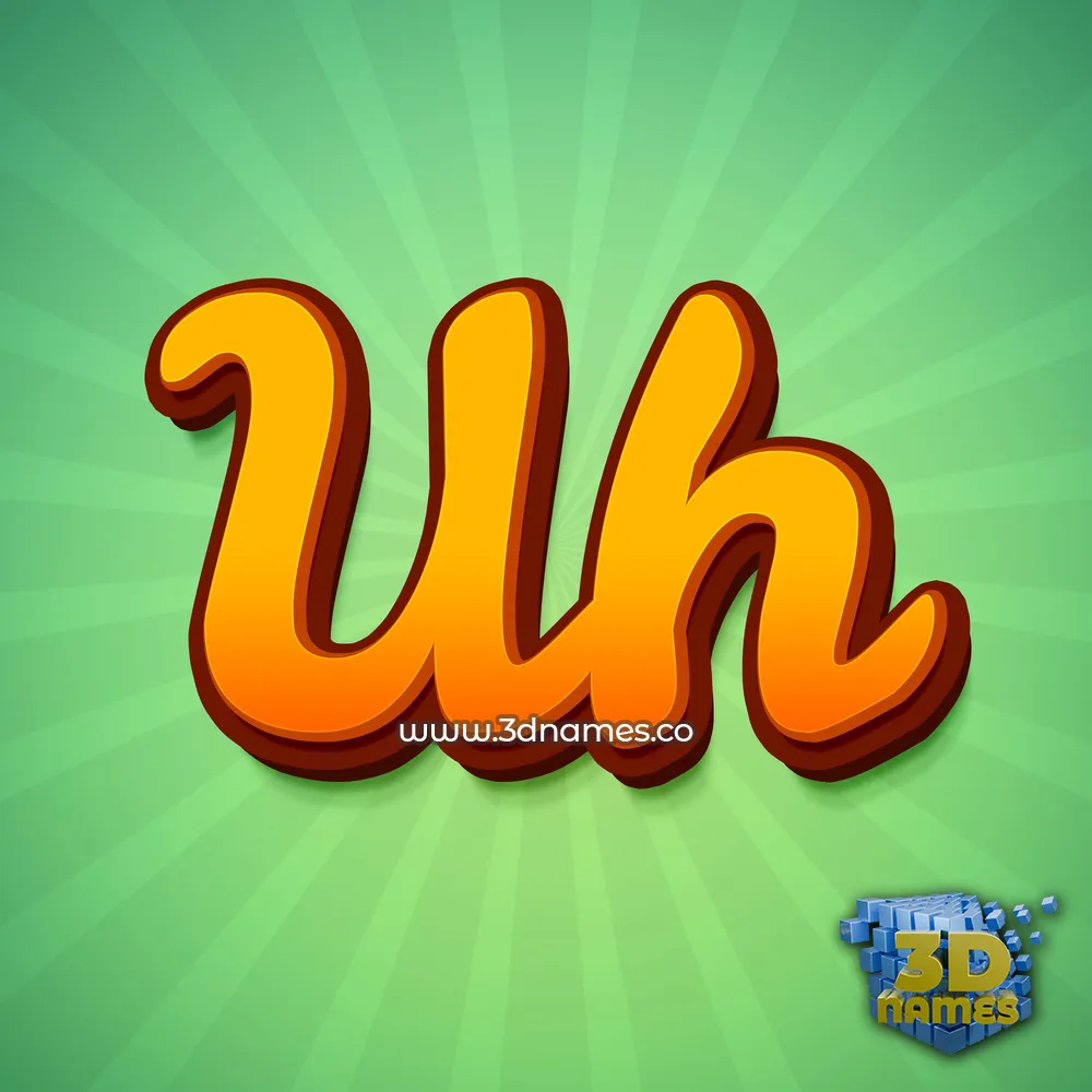 uh in Green Rays style - 3D name wallpaper