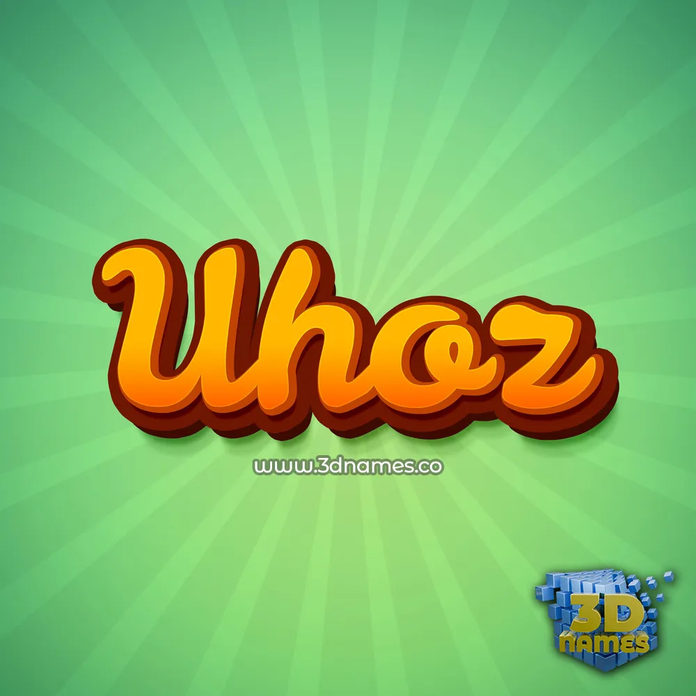 uhoz in Green Rays style - 3D name wallpaper