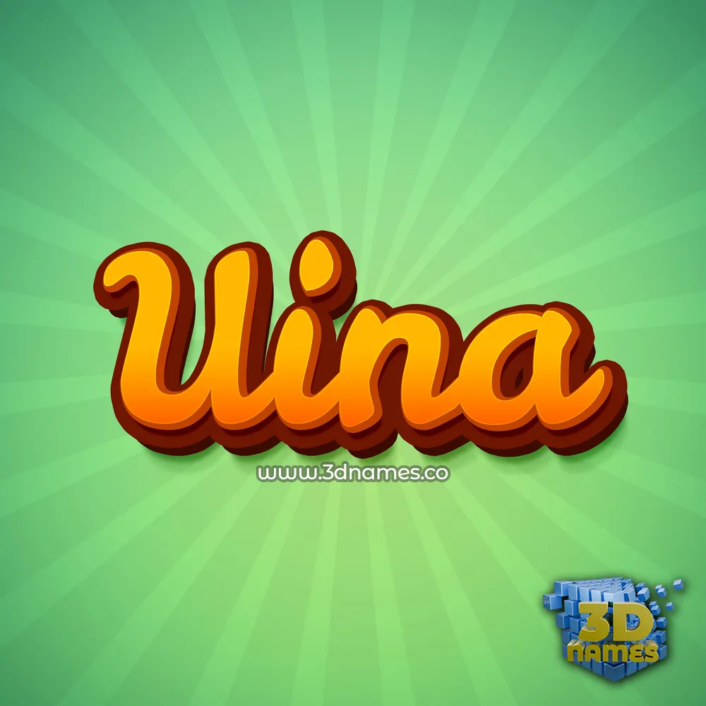 uina in Green Rays style - 3D name wallpaper