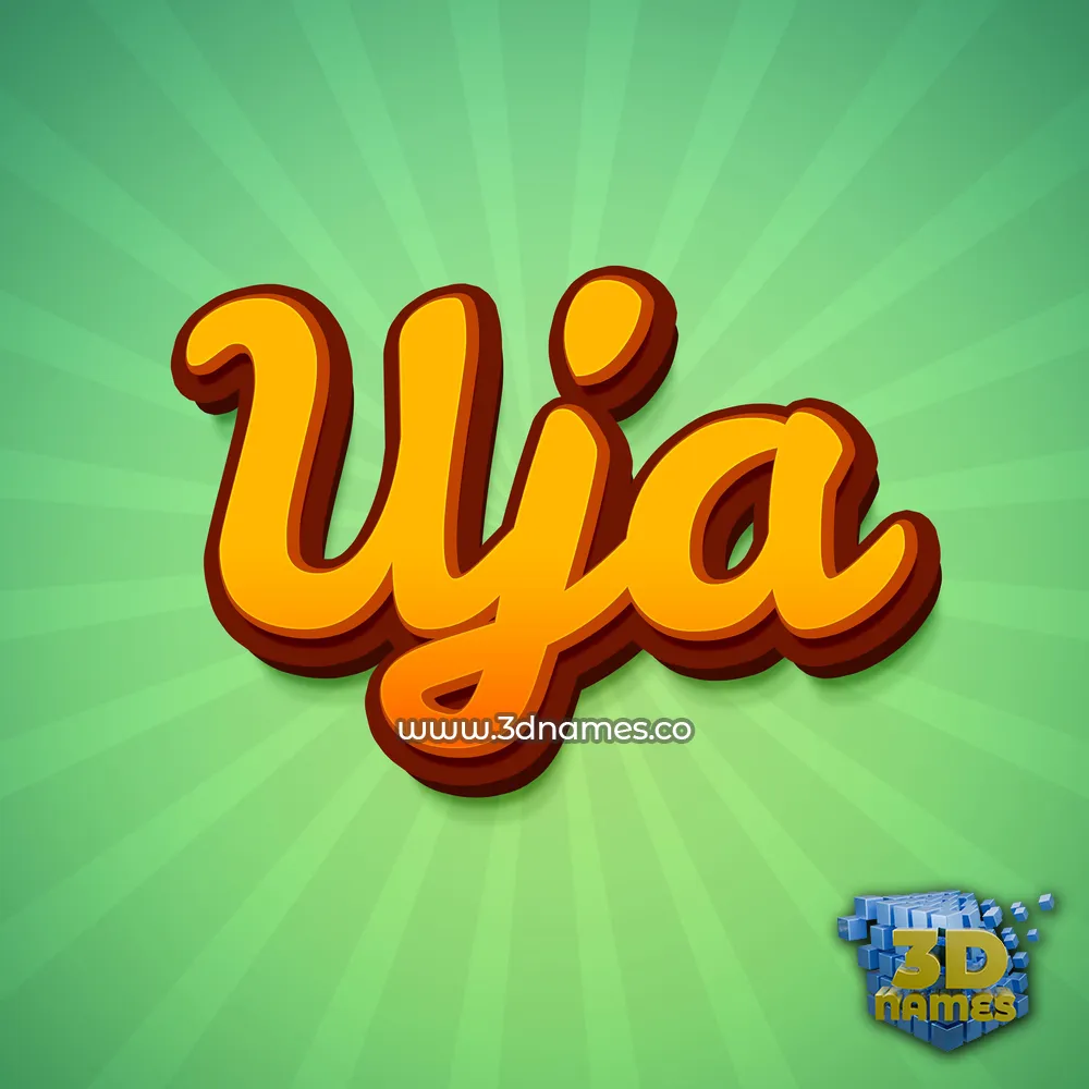 uja in Green Rays style - 3D name wallpaper