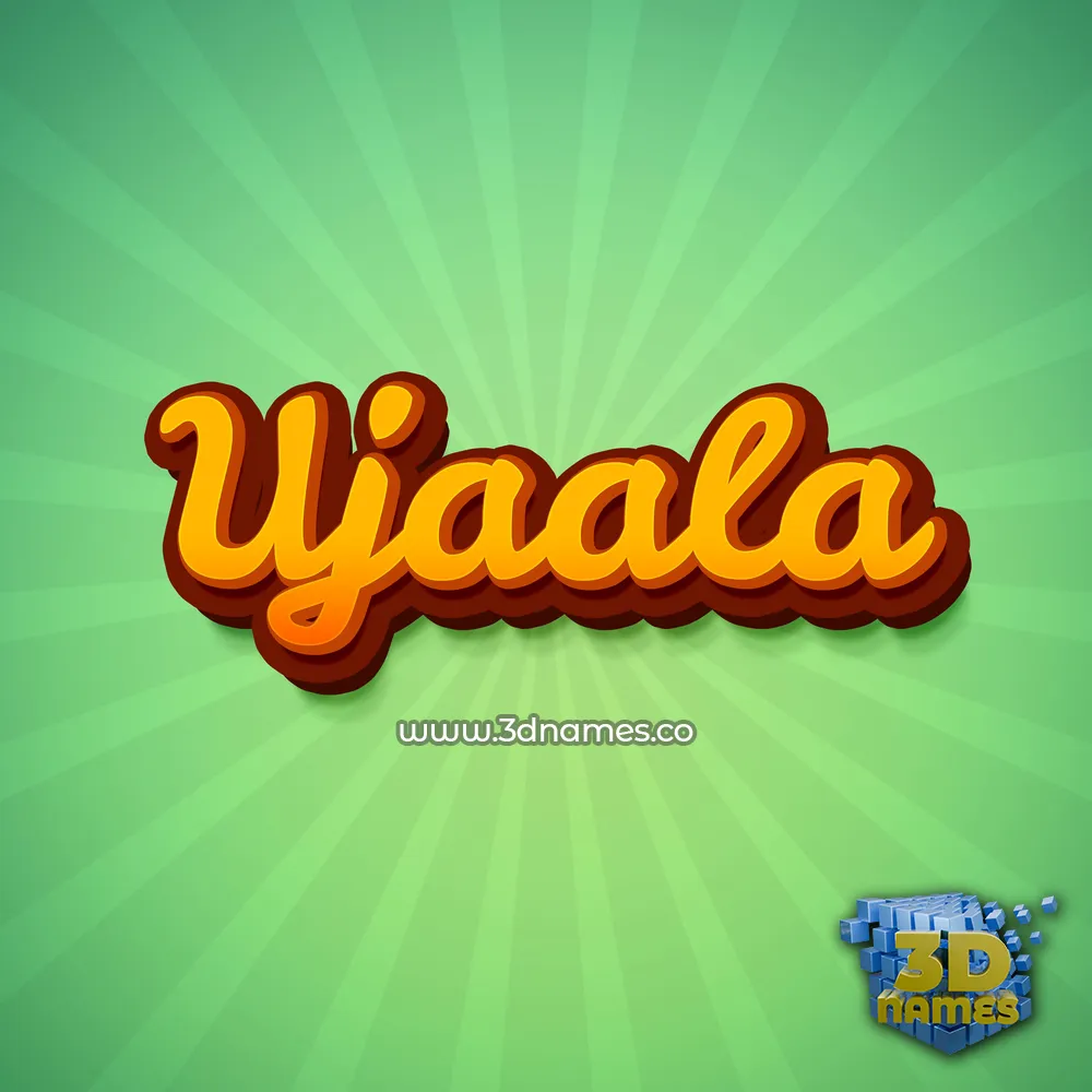 ujaala in Green Rays style - 3D name wallpaper