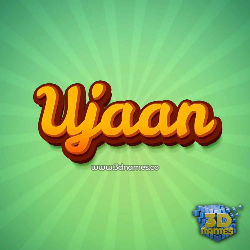 ujaan in Green Rays style - 3D name wallpaper