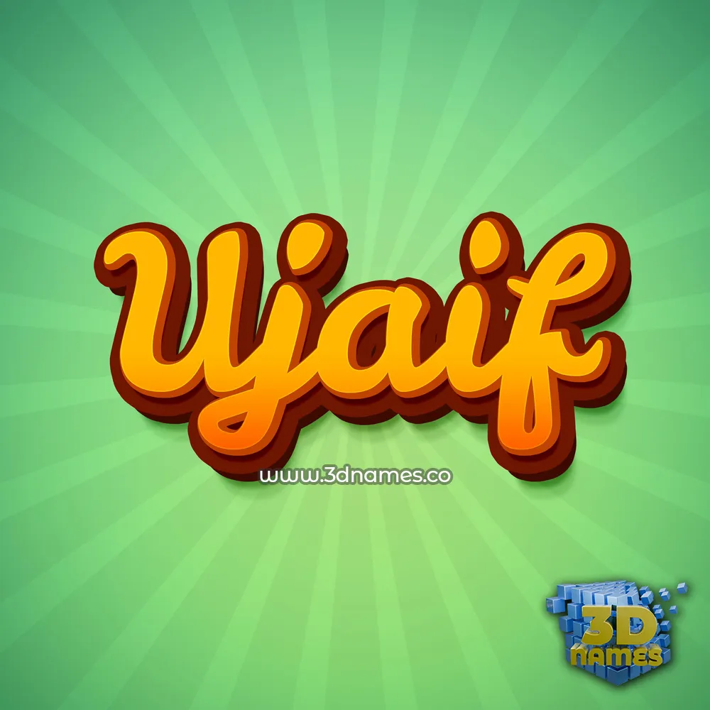 ujaif in Green Rays style - 3D name wallpaper