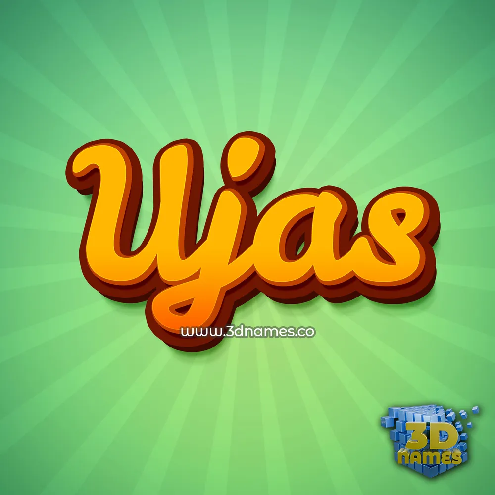 ujas in Green Rays style - 3D name wallpaper