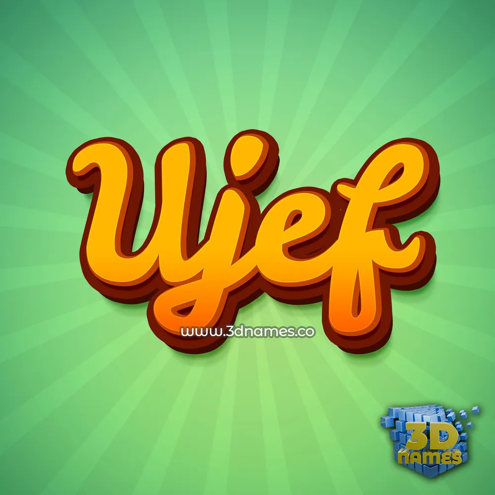 ujef in Green Rays style - 3D name wallpaper