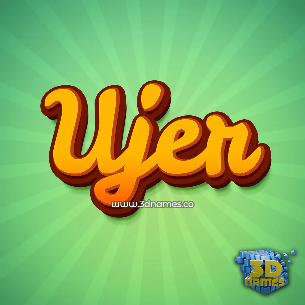 ujer in Green Rays style - 3D name wallpaper