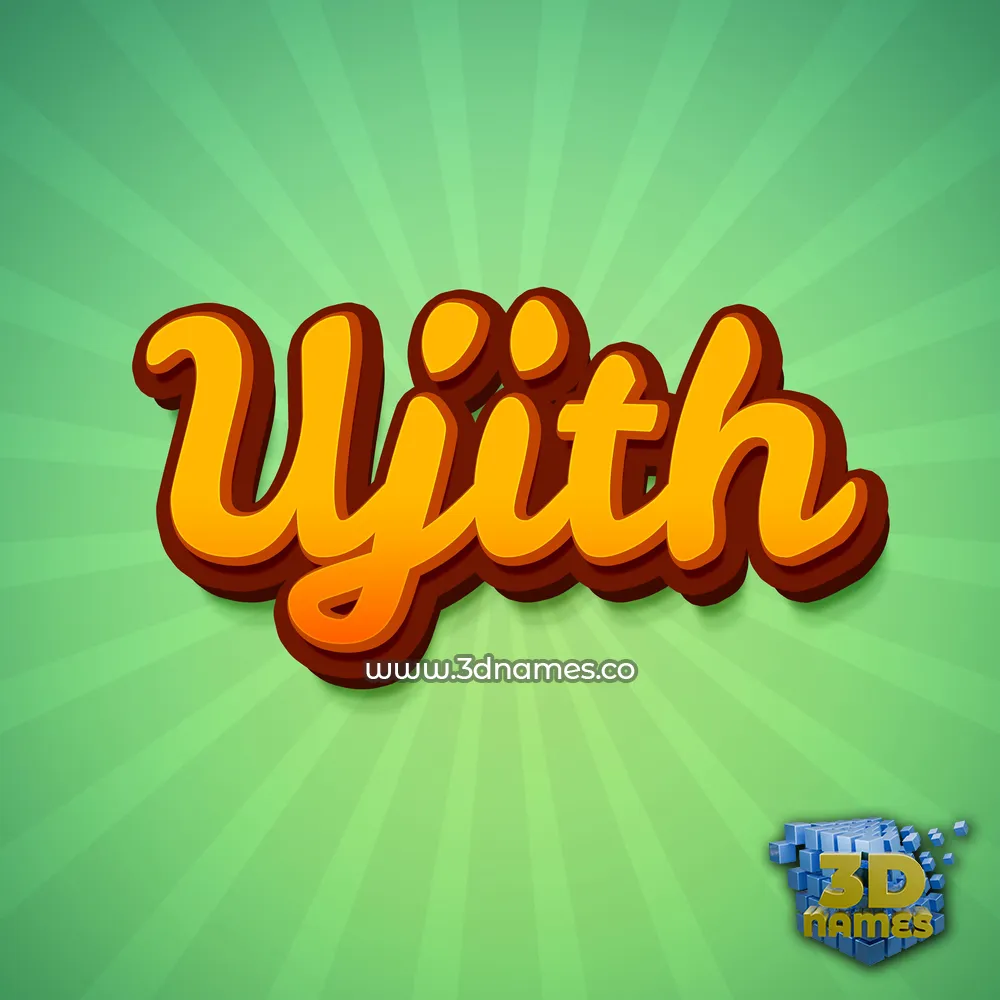 ujith in Green Rays style - 3D name wallpaper