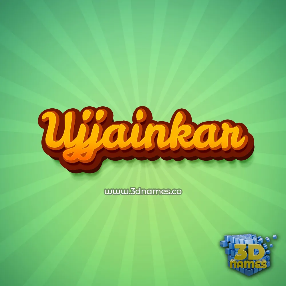 ujjainkar in Green Rays style - 3D name wallpaper