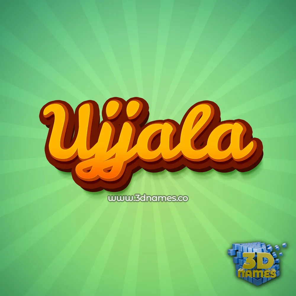 ujjala in Green Rays style - 3D name wallpaper