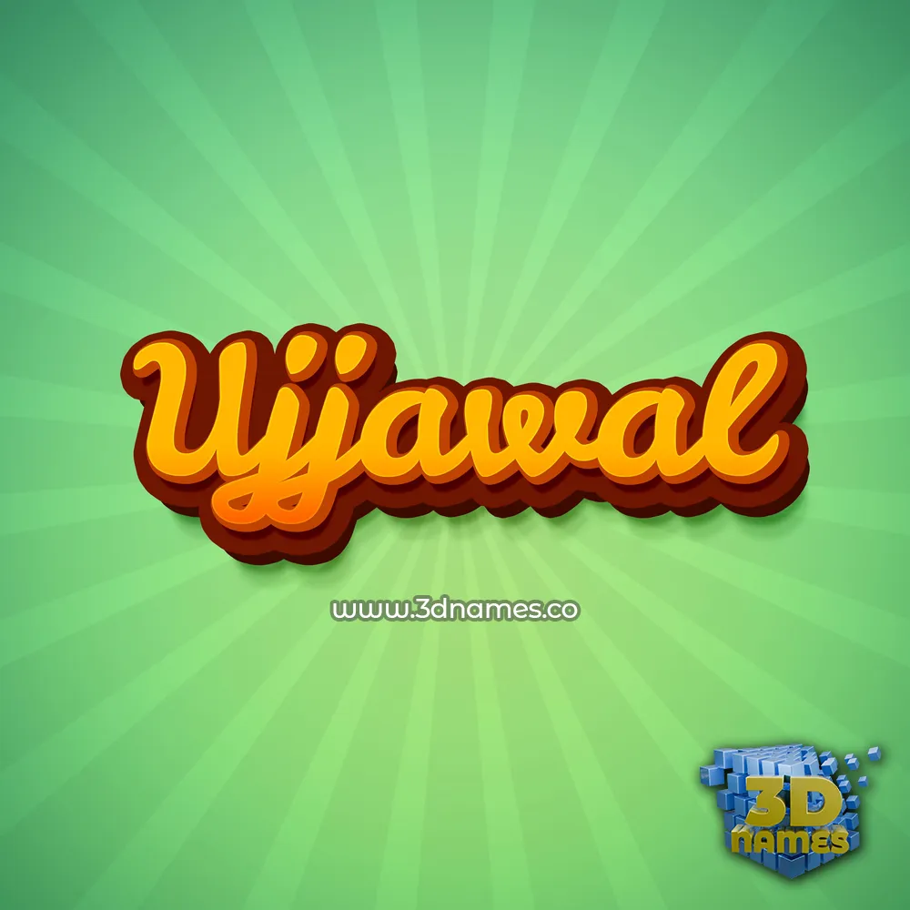 ujjawal in Green Rays style - 3D name wallpaper