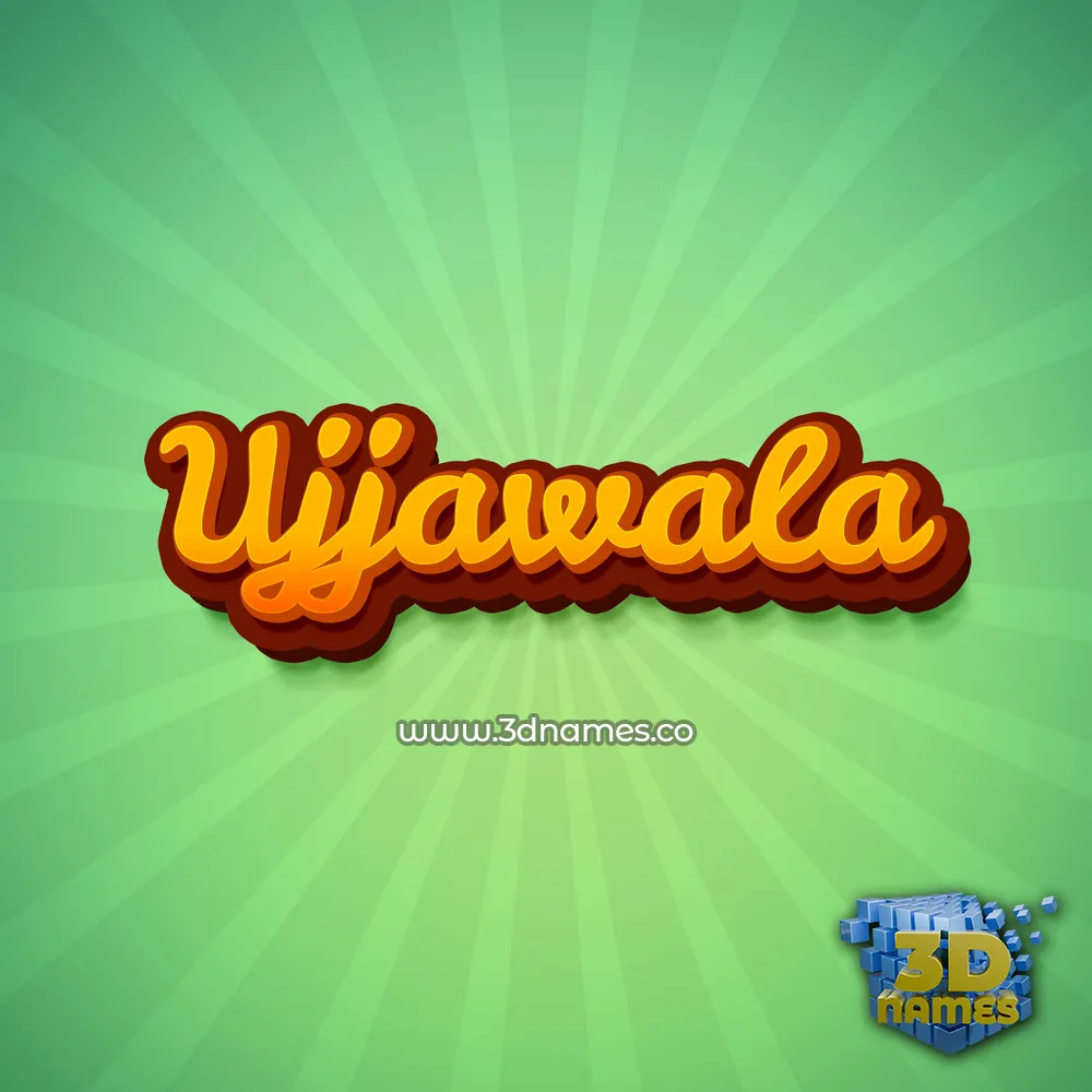 ujjawala in Green Rays style - 3D name wallpaper