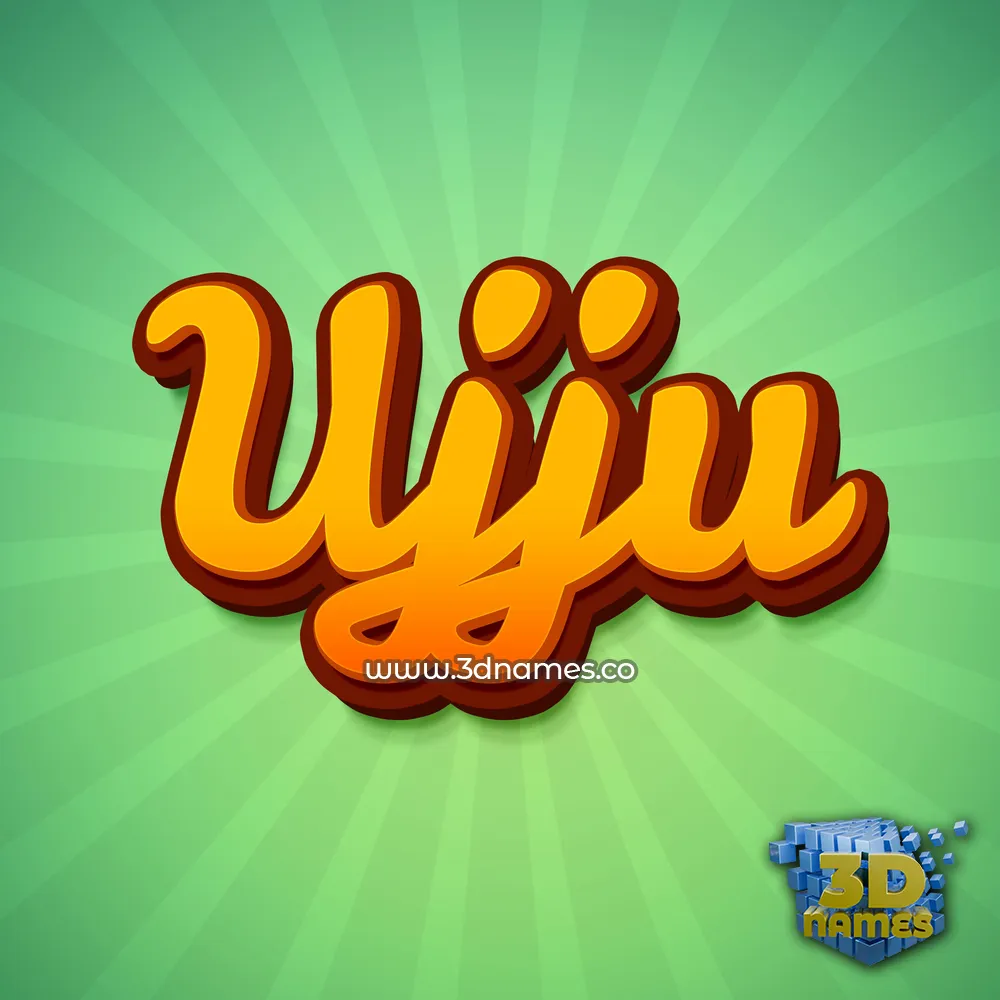 ujju in Green Rays style - 3D name wallpaper