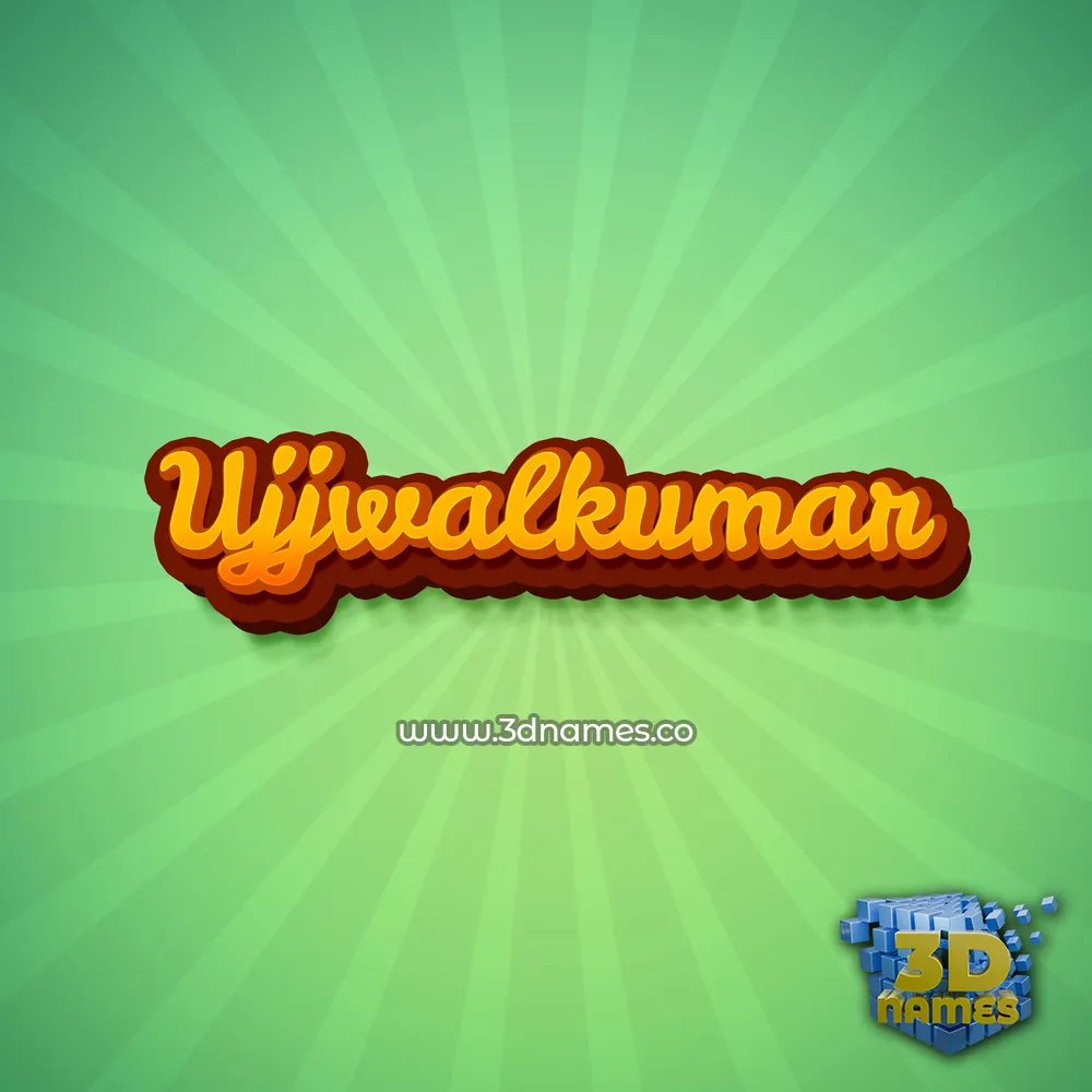 ujjwalkumar in Green Rays style - 3D name wallpaper