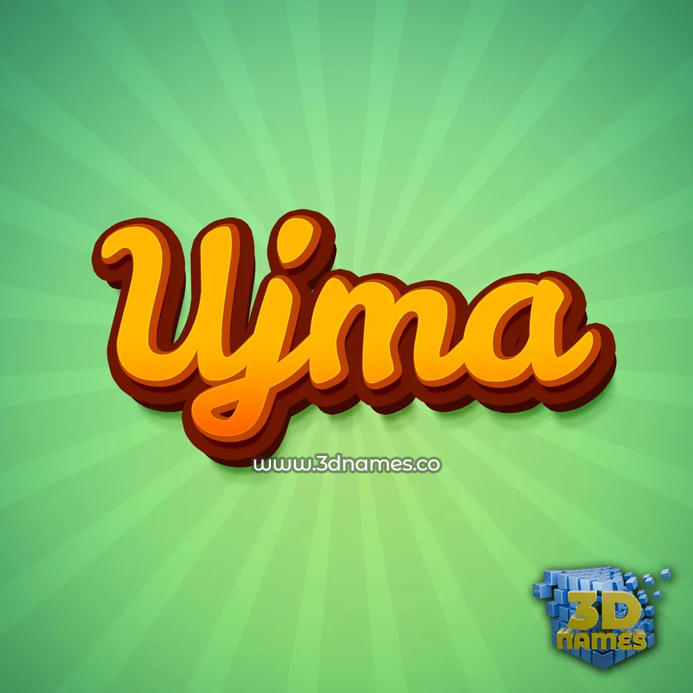 ujma in Green Rays style - 3D name wallpaper