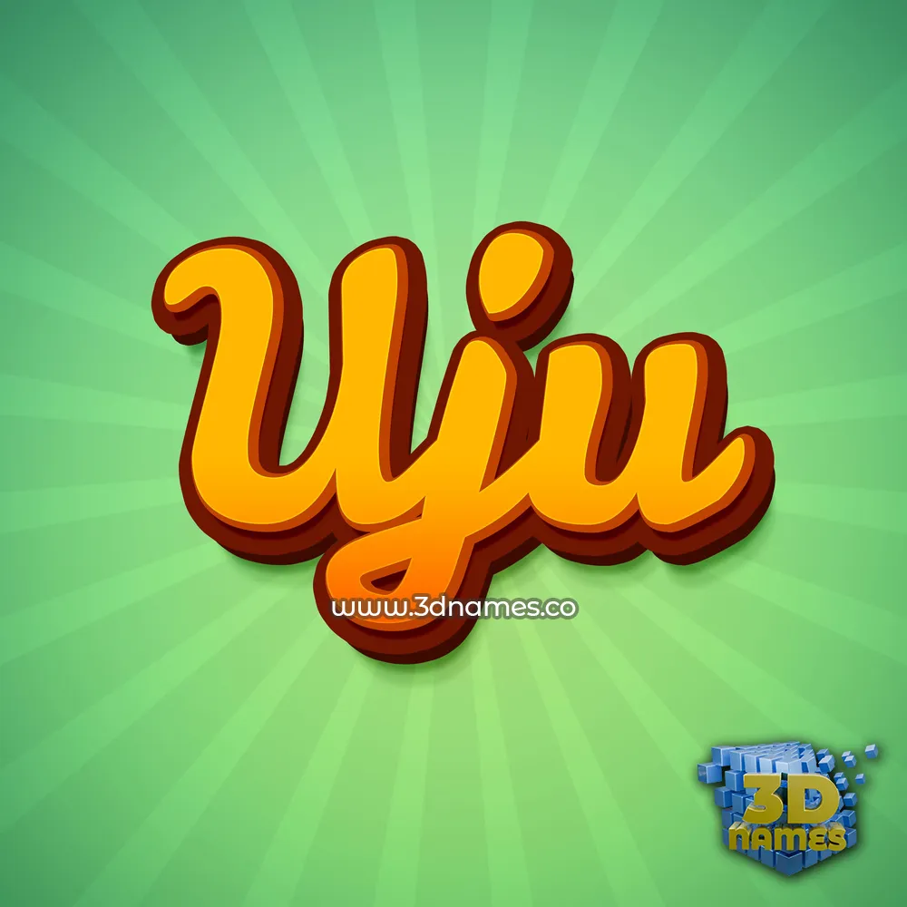 uju in Green Rays style - 3D name wallpaper