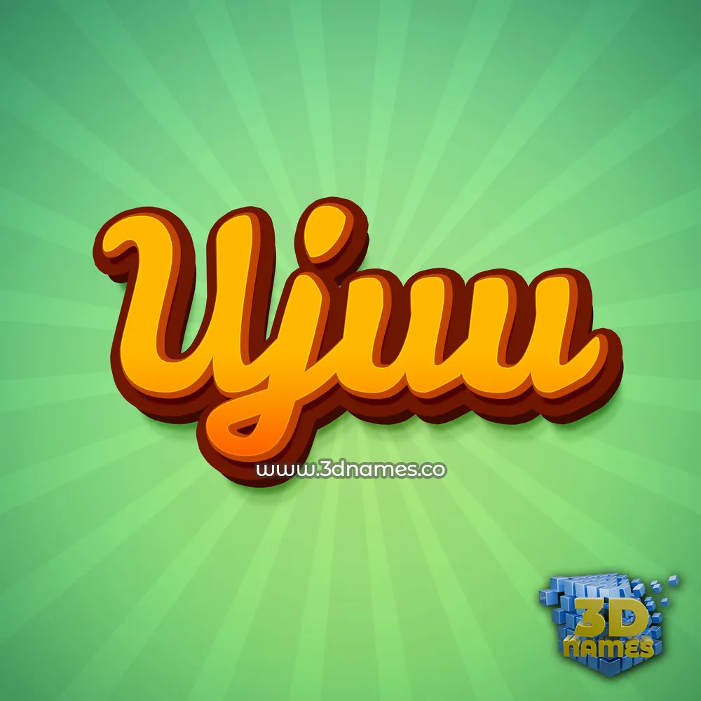 ujuu in Green Rays style - 3D name wallpaper