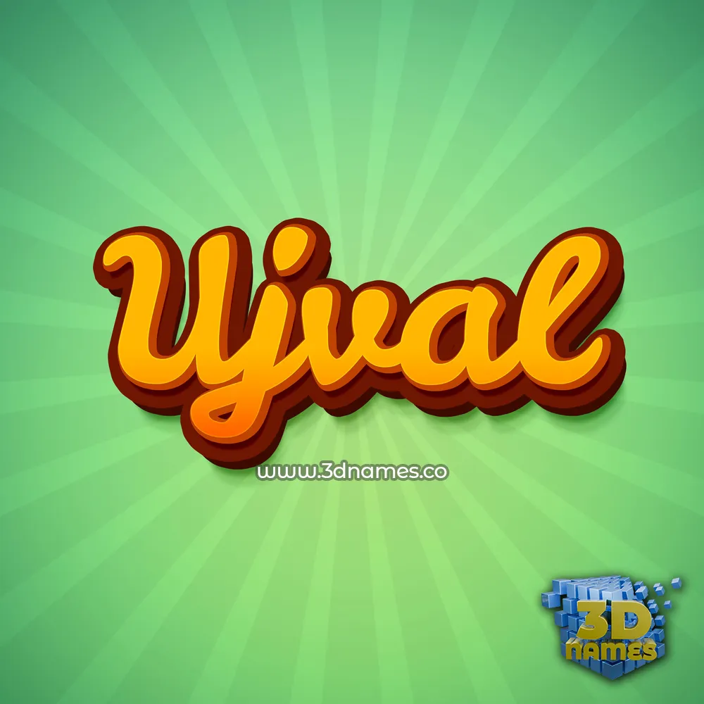 ujval in Green Rays style - 3D name wallpaper