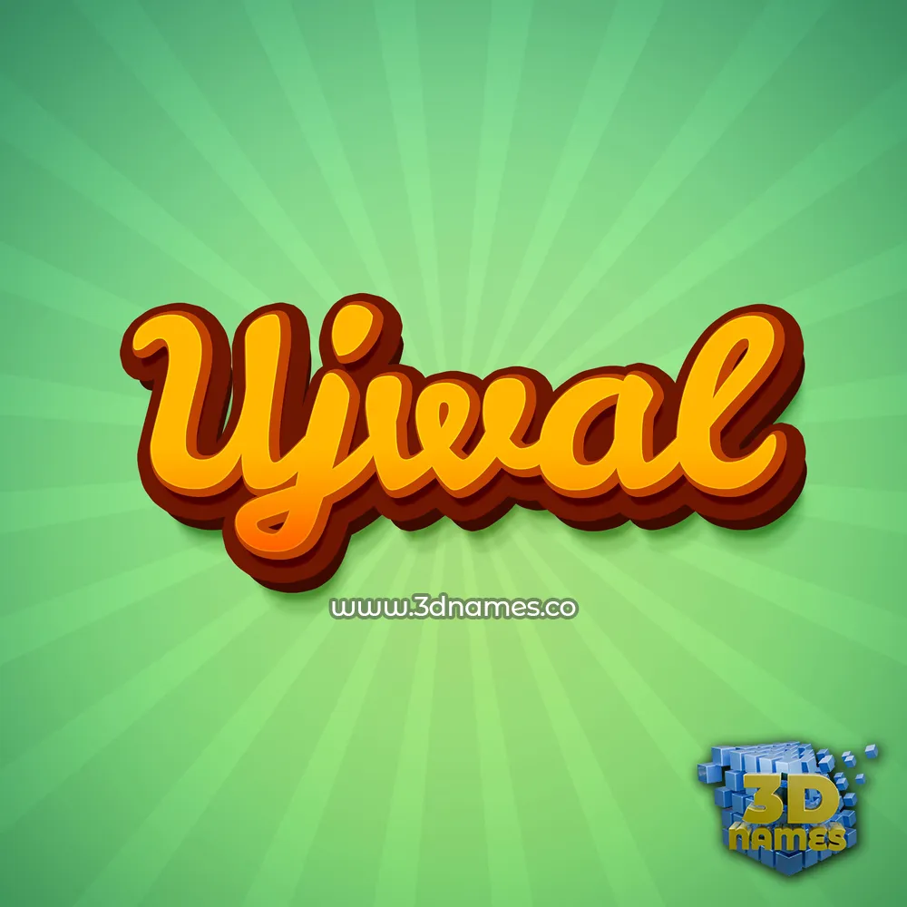 ujwal in Green Rays style - 3D name wallpaper