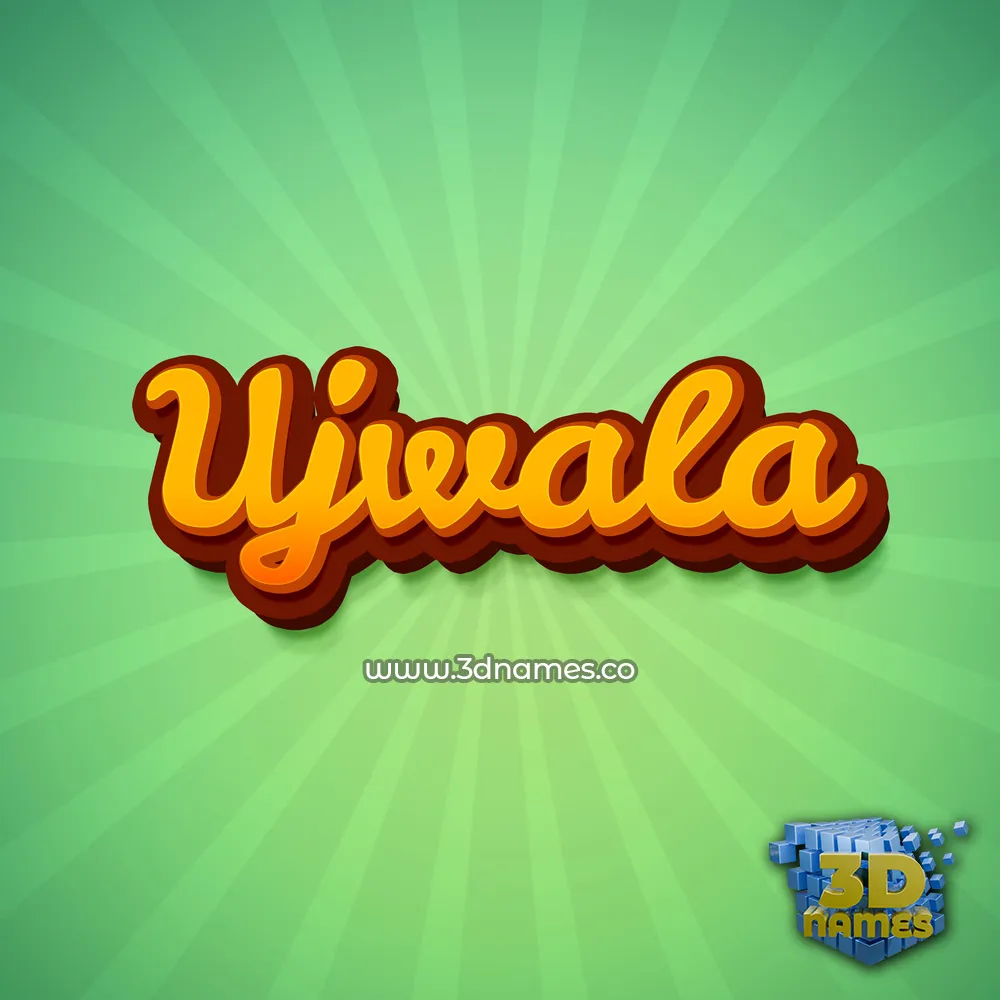 ujwala in Green Rays style - 3D name wallpaper