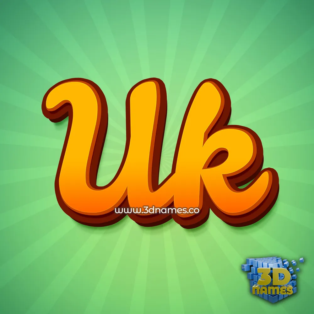 uk in Green Rays style - 3D name wallpaper