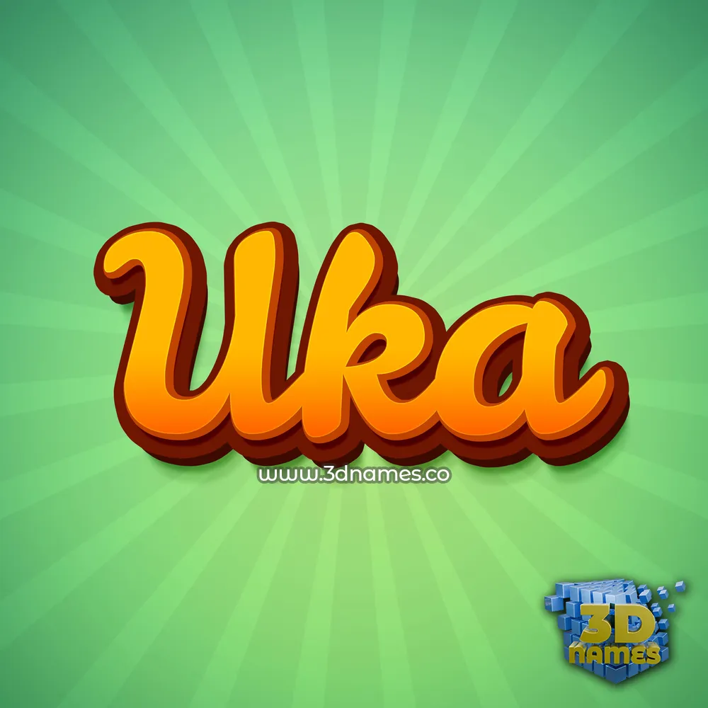 uka in Green Rays style - 3D name wallpaper
