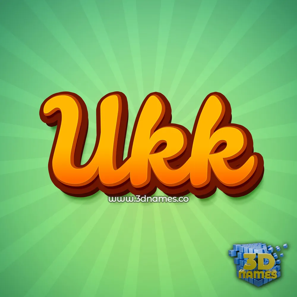 ukk in Green Rays style - 3D name wallpaper