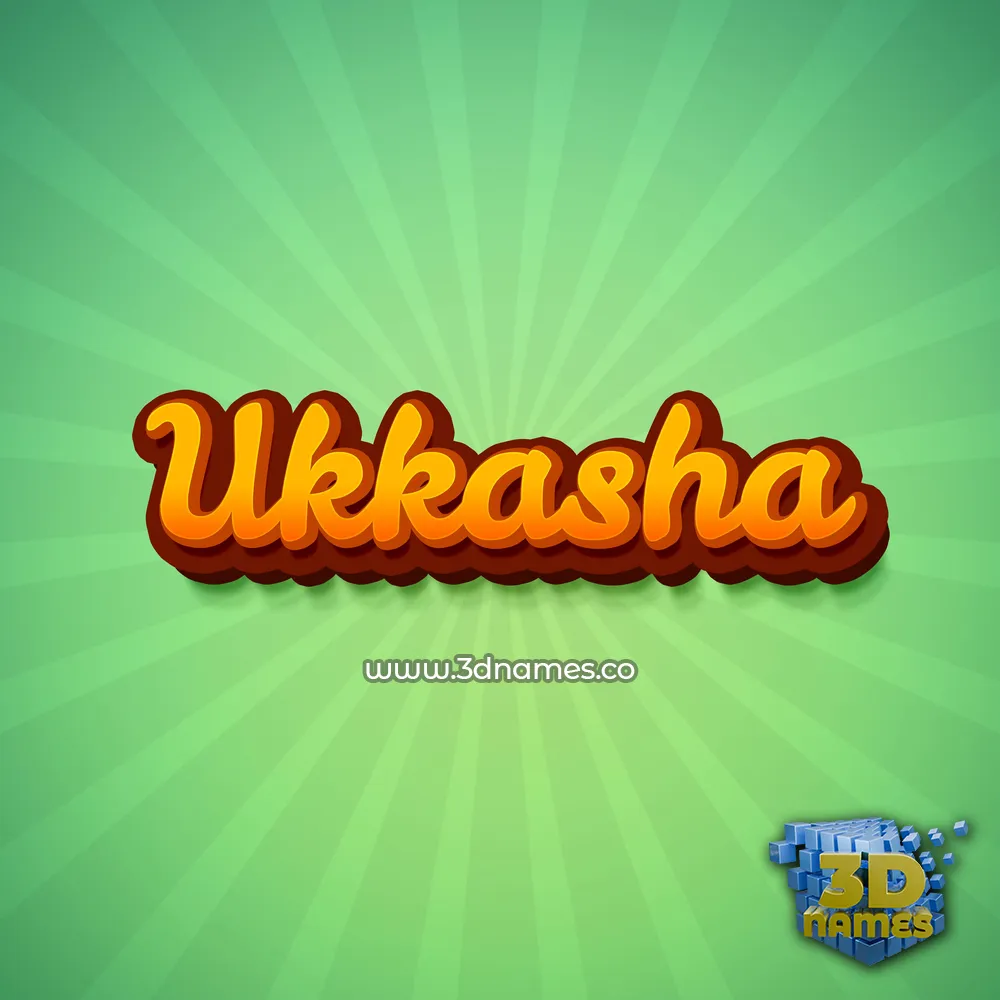 ukkasha in Green Rays style - 3D name wallpaper
