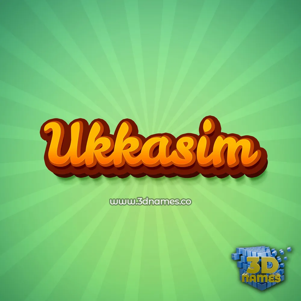ukkasim in Green Rays style - 3D name wallpaper