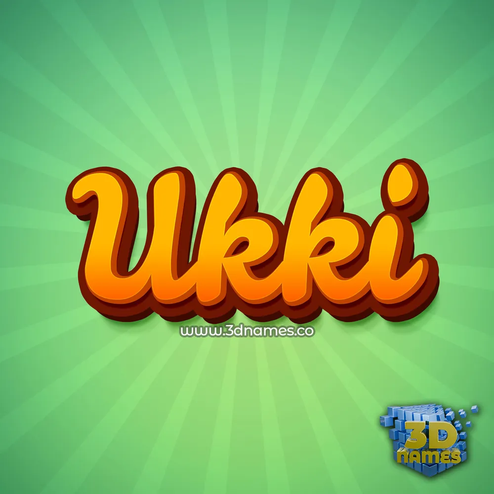 ukki in Green Rays style - 3D name wallpaper