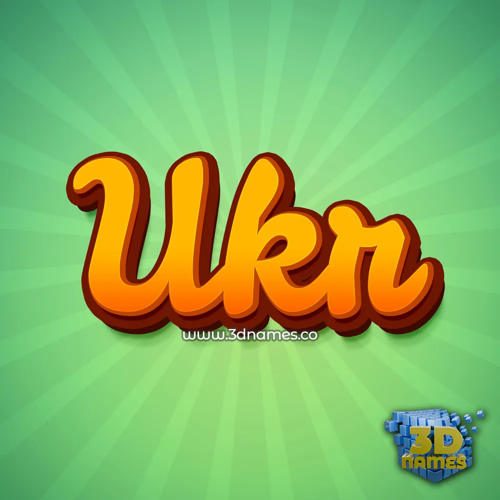 ukr in Green Rays style - 3D name wallpaper