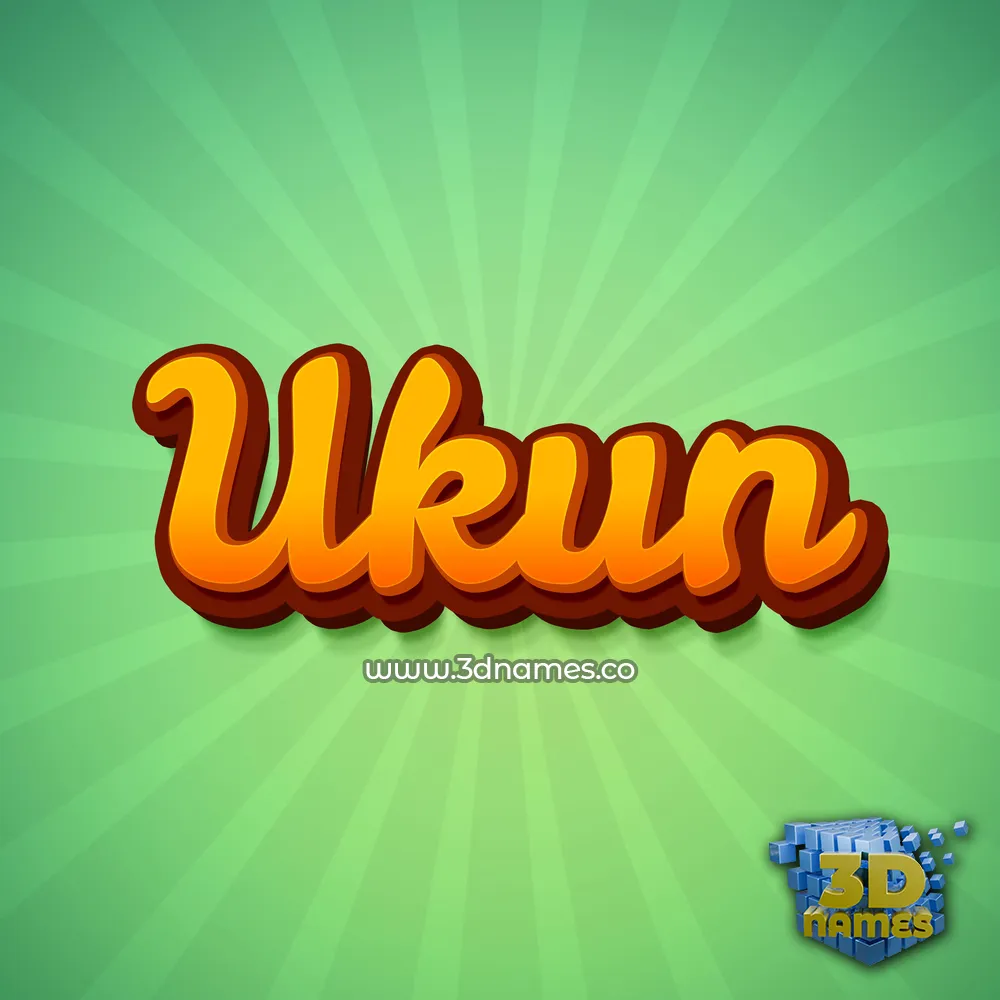 ukun in Green Rays style - 3D name wallpaper