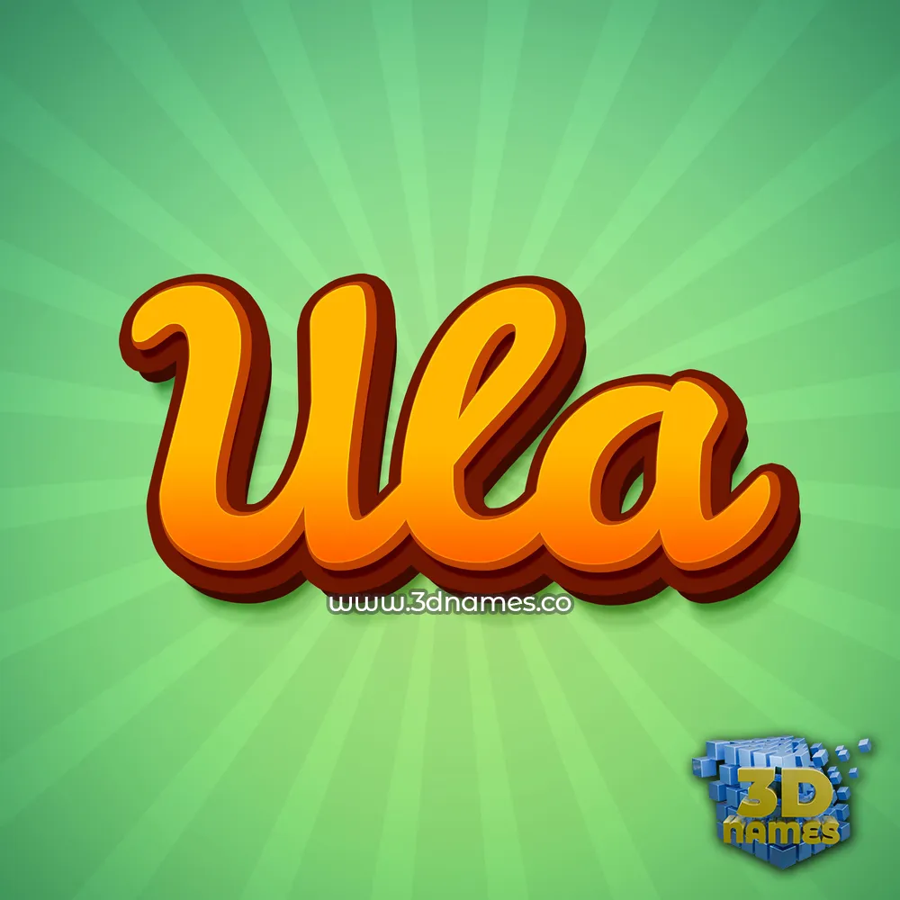 ula in Green Rays style - 3D name wallpaper