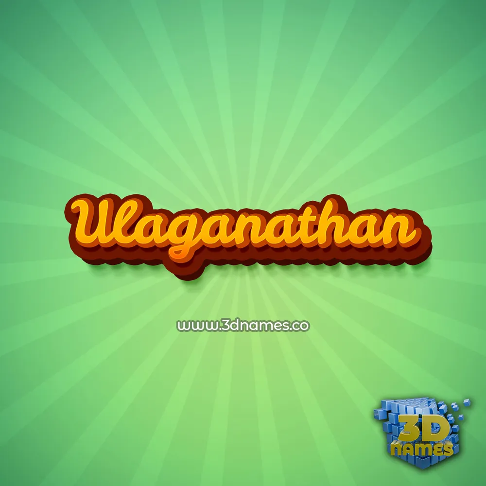 ulaganathan in Green Rays style - 3D name wallpaper