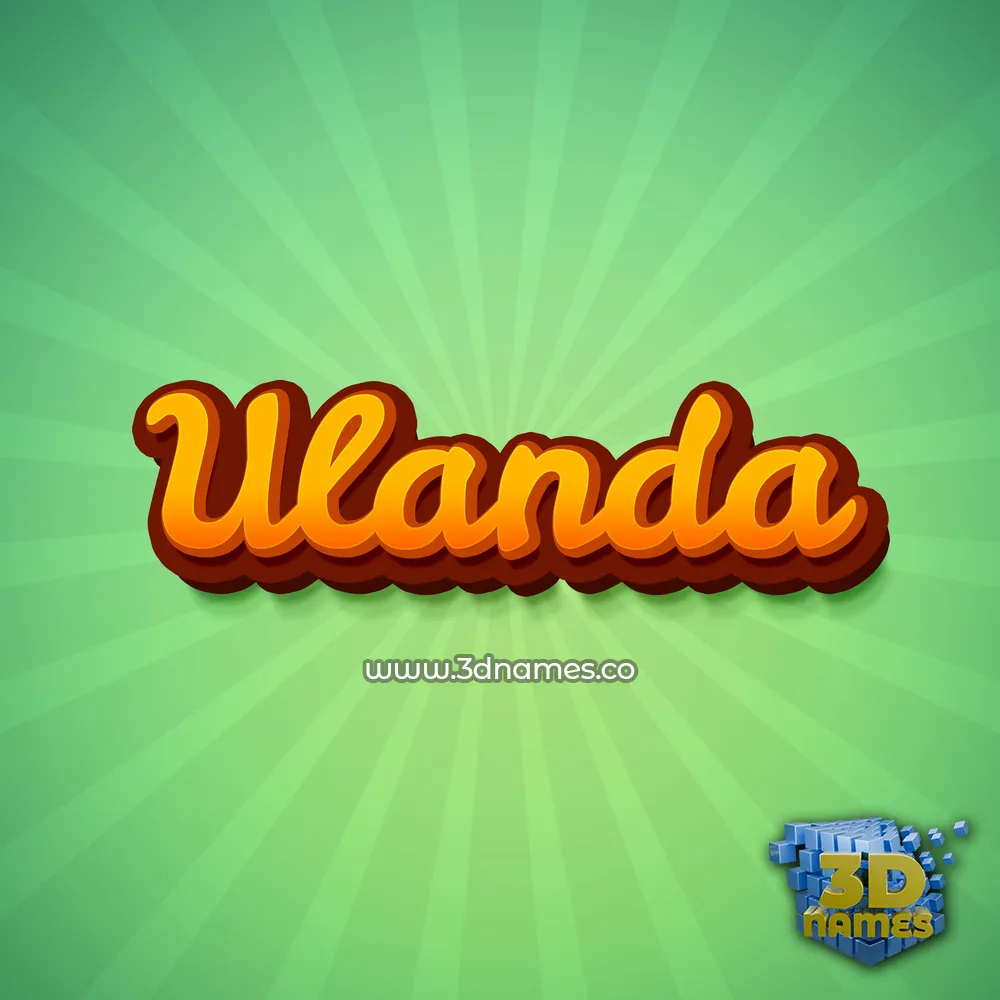 ulanda in Green Rays style - 3D name wallpaper