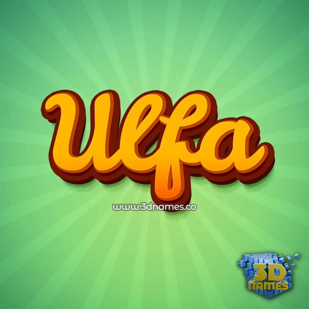 ulfa in Green Rays style - 3D name wallpaper
