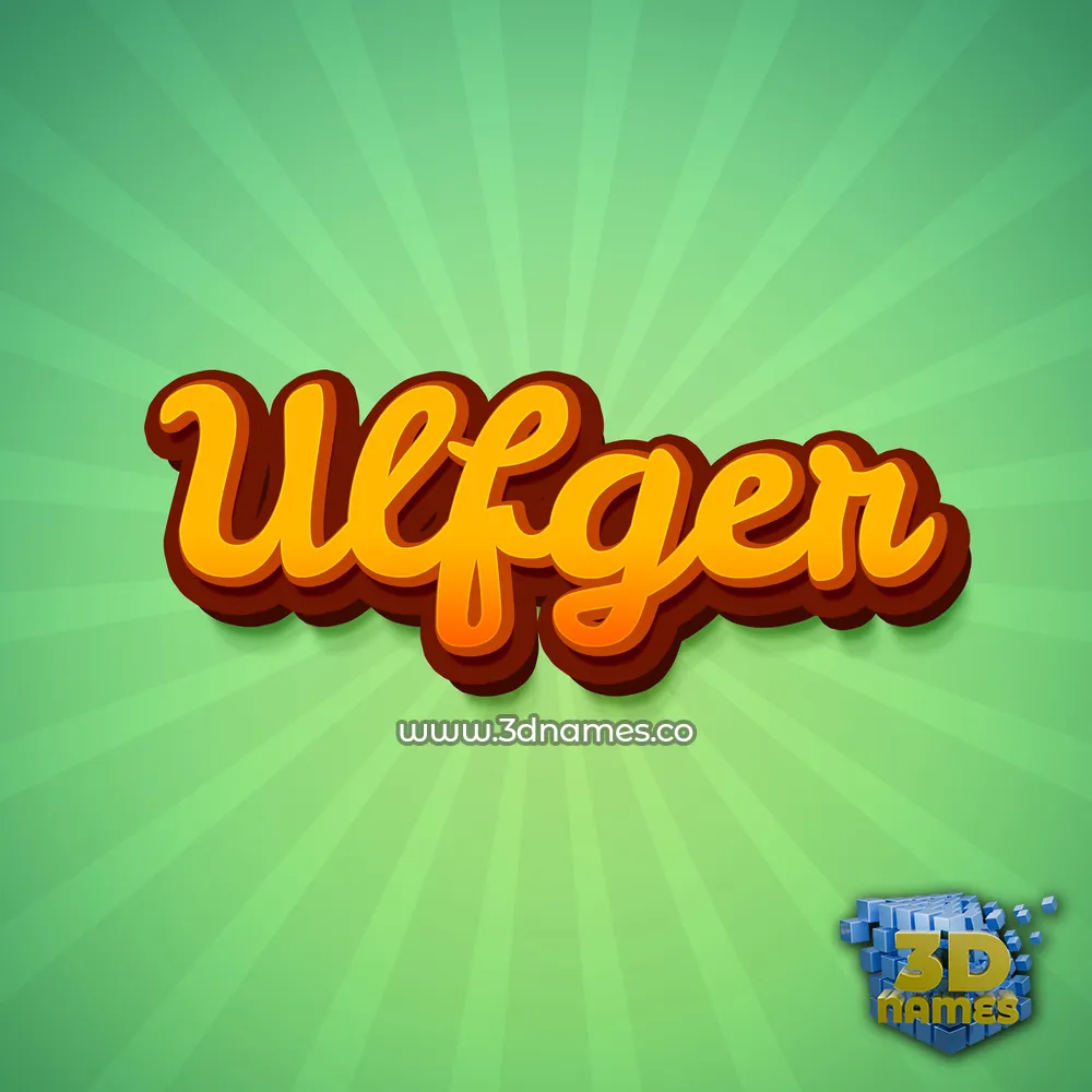 ulfger in Green Rays style - 3D name wallpaper
