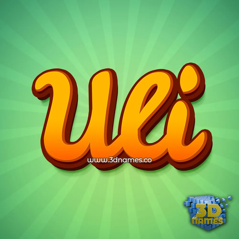 uli in Green Rays style - 3D name wallpaper