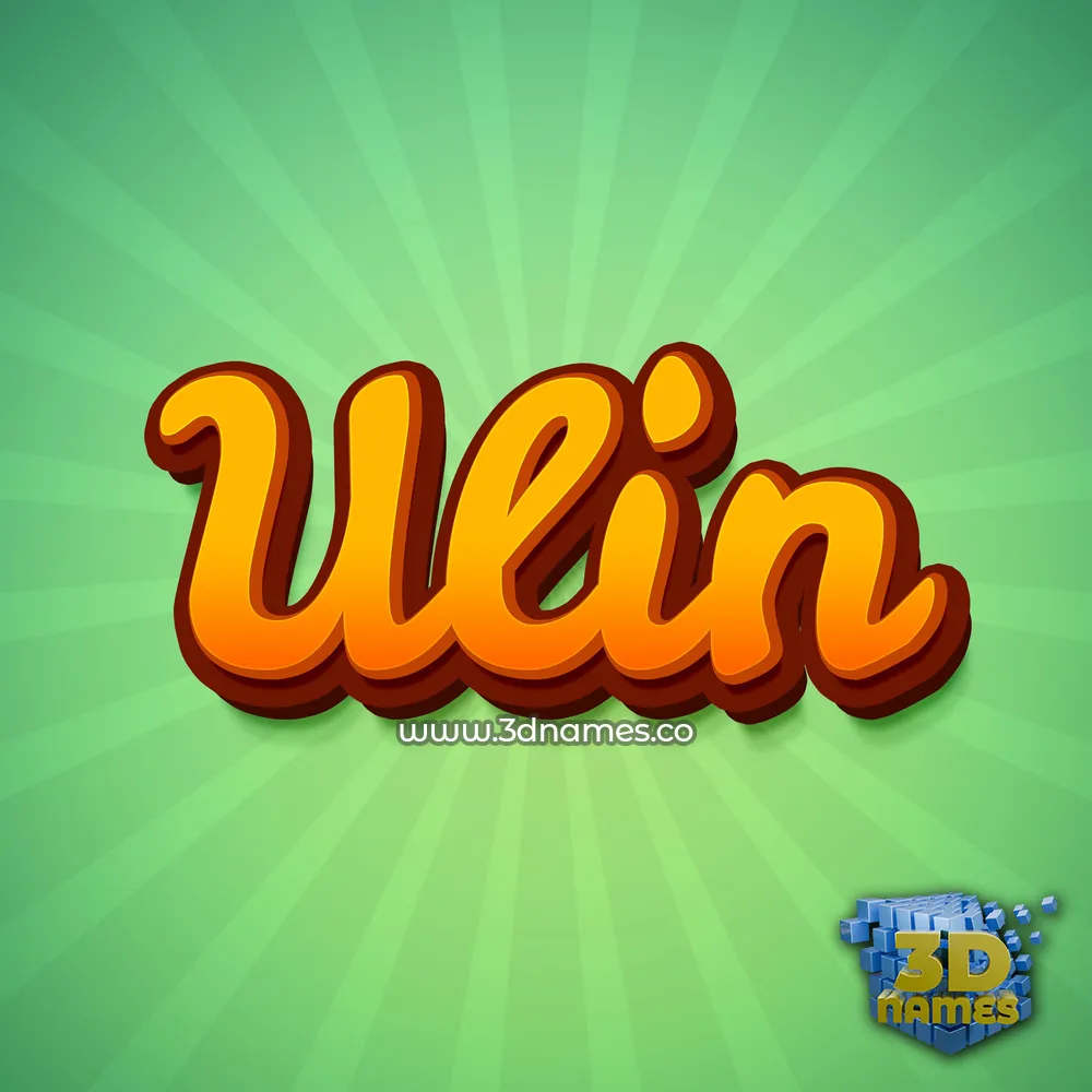 ulin in Green Rays style - 3D name wallpaper