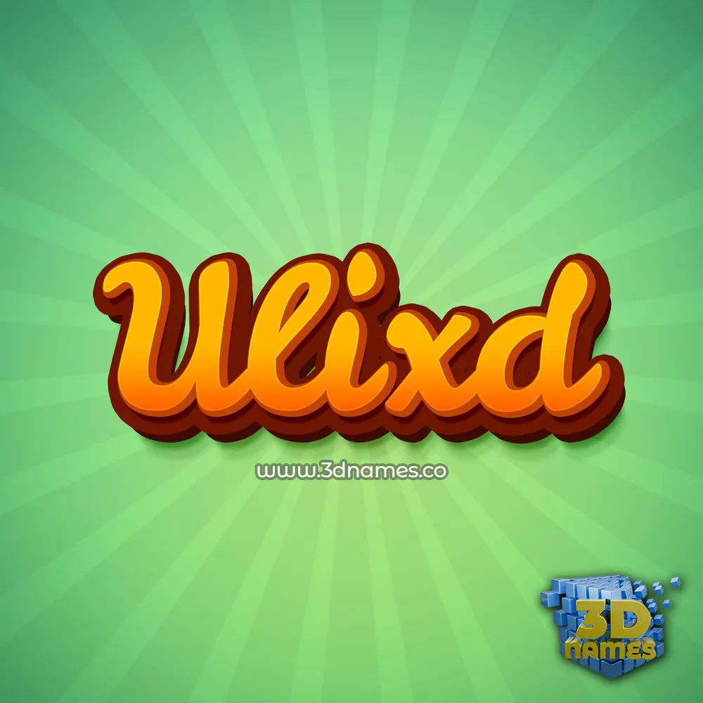 ulixd in Green Rays style - 3D name wallpaper