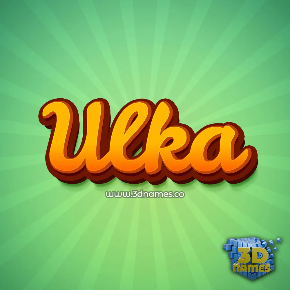 ulka in Green Rays style - 3D name wallpaper