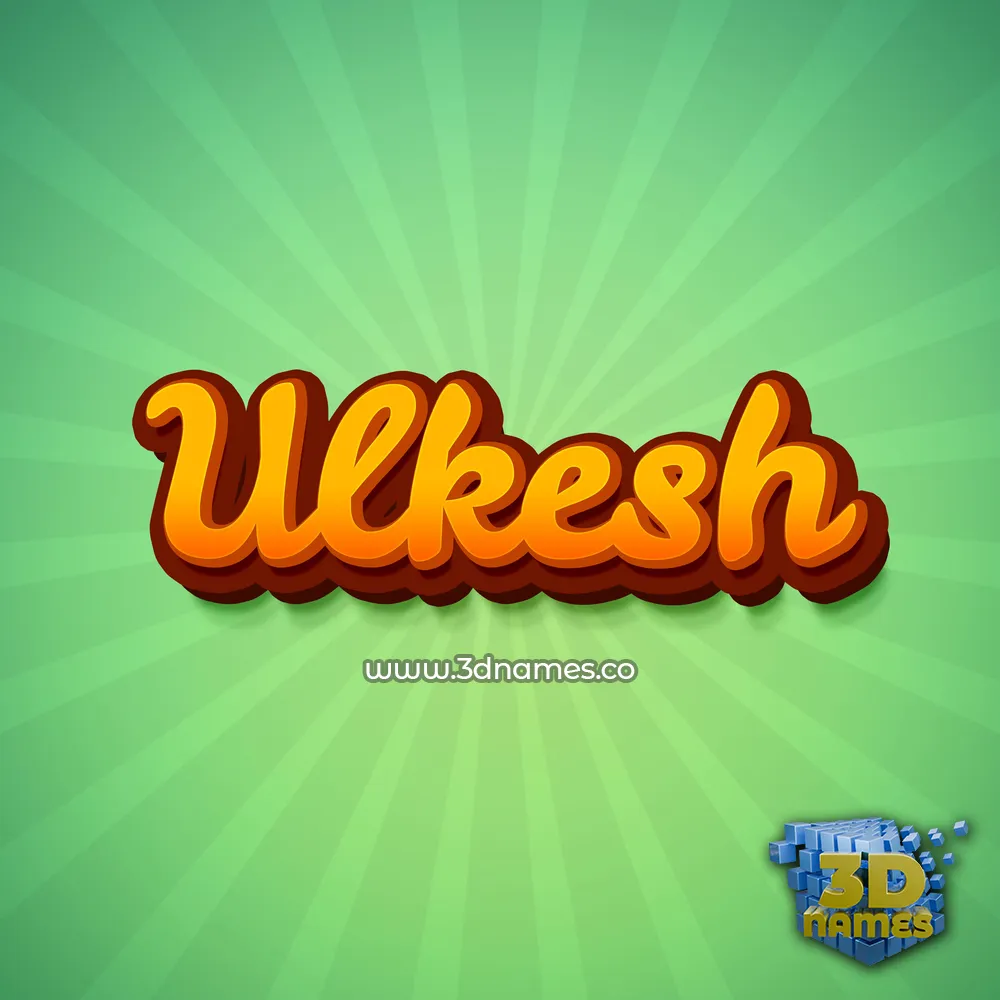 ulkesh in Green Rays style - 3D name wallpaper